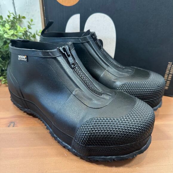 Bogs Men's Overshoe Zip CT Composite Toe Boots Black Size 7 - Picture 2 of 9